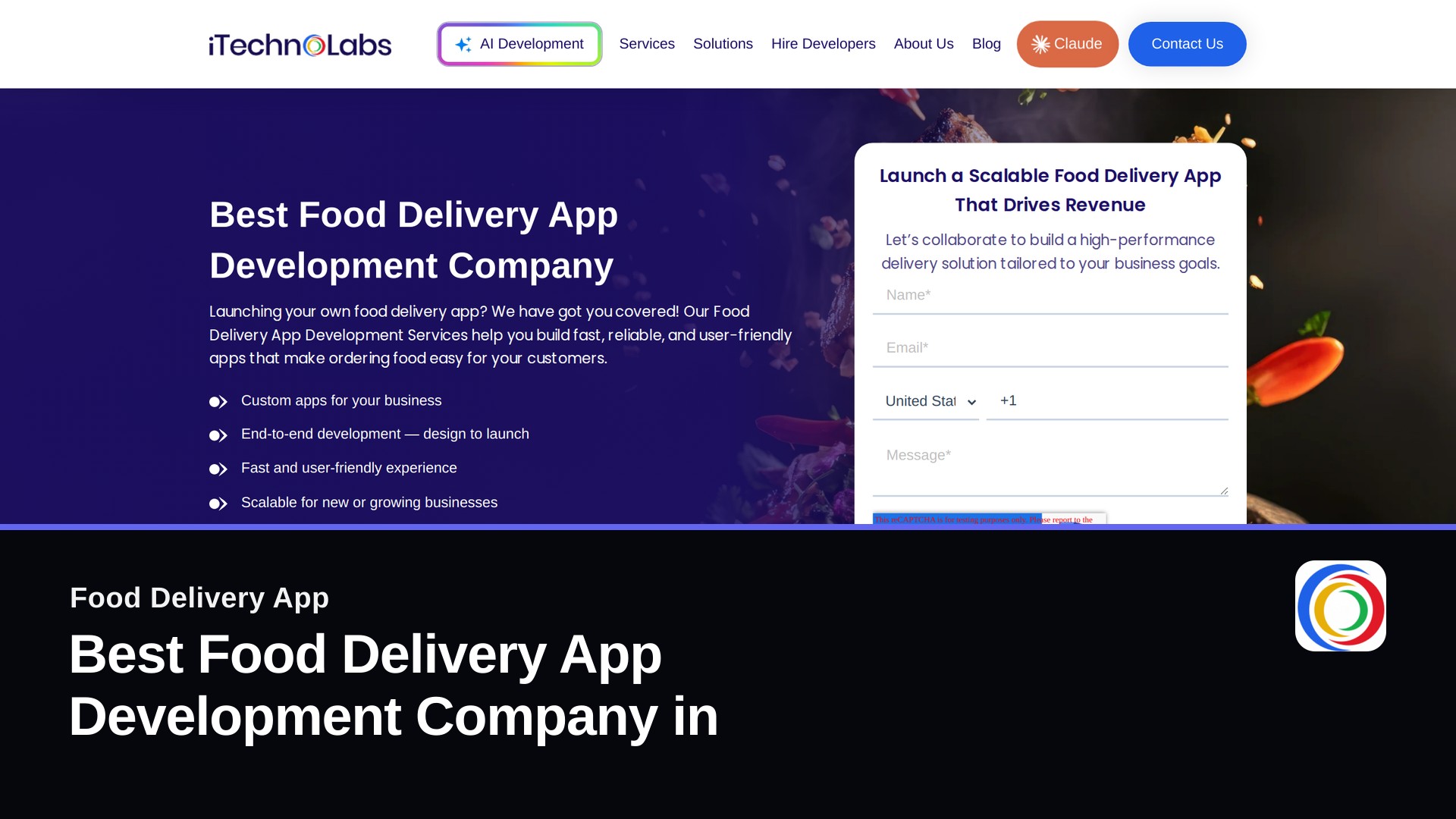 Launch video cover for Food Delivery App